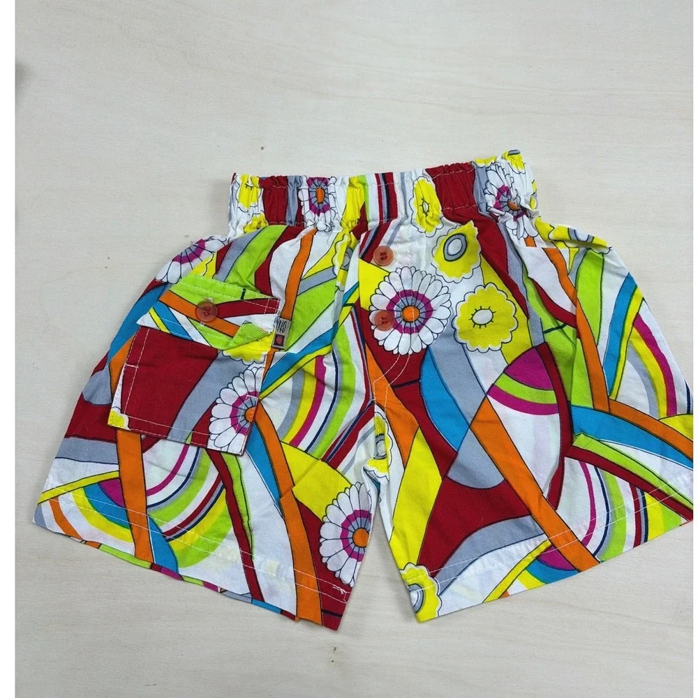 Tomato The Art Of Fitness Kids Psychedelic Floral Shirt and Short Vintage Size2